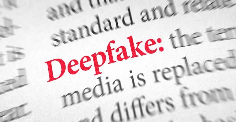 Das Wort Deepfake in einem Buch abgedruckt