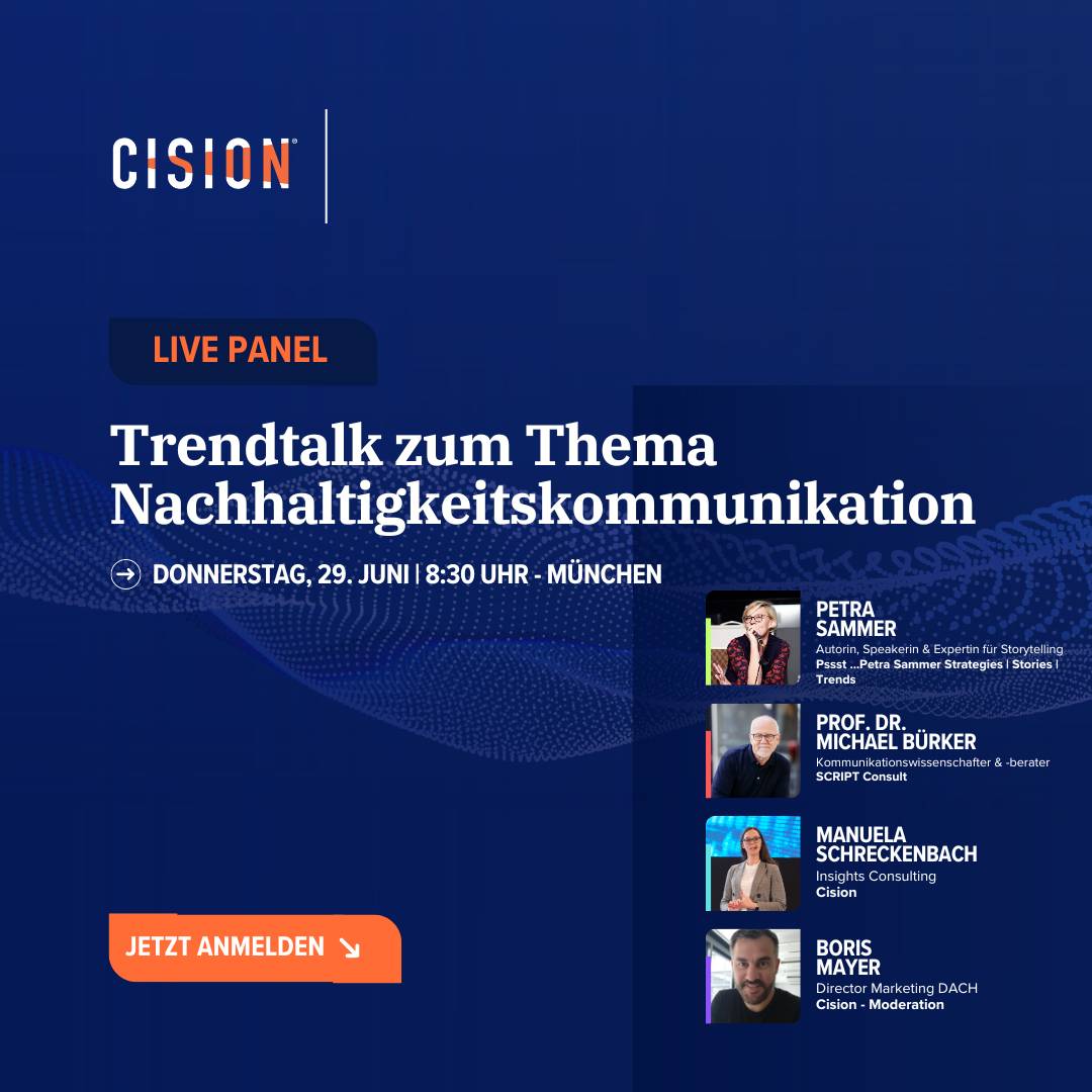 Bild mit der Vorstellung der Teilnehmer des Trendtalks zum Thema Nachhaltigkeitskommunikation